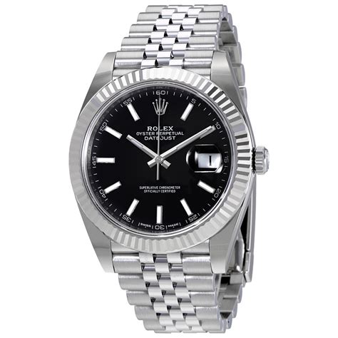 rolex oyster perpetual datejust black dial jubilee men& 39|Rolex Oyster Perpetual Datejust 41mm.